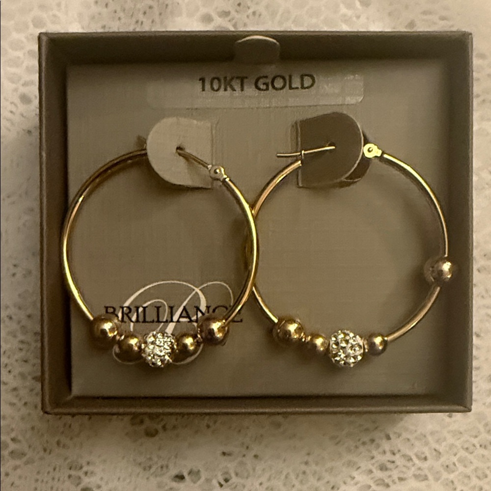 10KT Gold Hoop Earrings STAMP never been worn